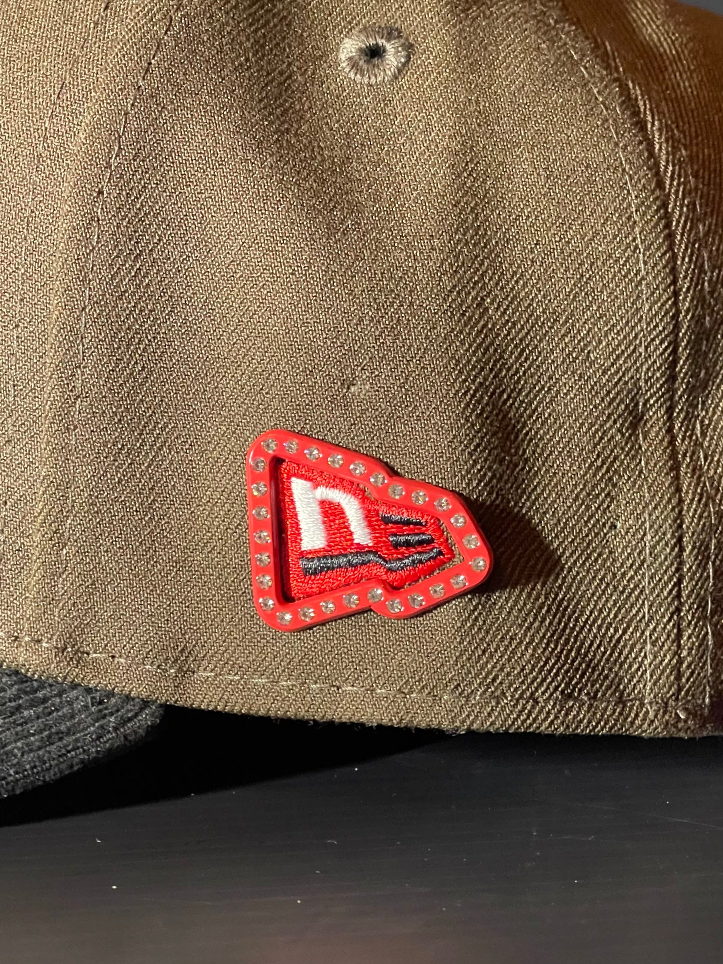 RHINESTONE RED FRAME PIN