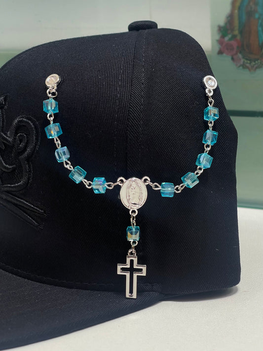 BLUE ROSARY PIN